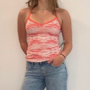 tankini top coral pink and white patterned Carve Designs